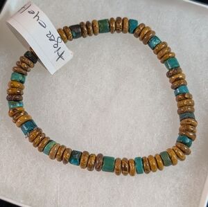 Tiger Eye And Turquoise Stretch Bracelet